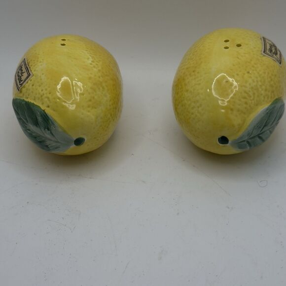 Vintage 1989 Fritz Z Floyd Lemon Salt Pepper Shakers Hand painted Japan - Picture 2 of 7